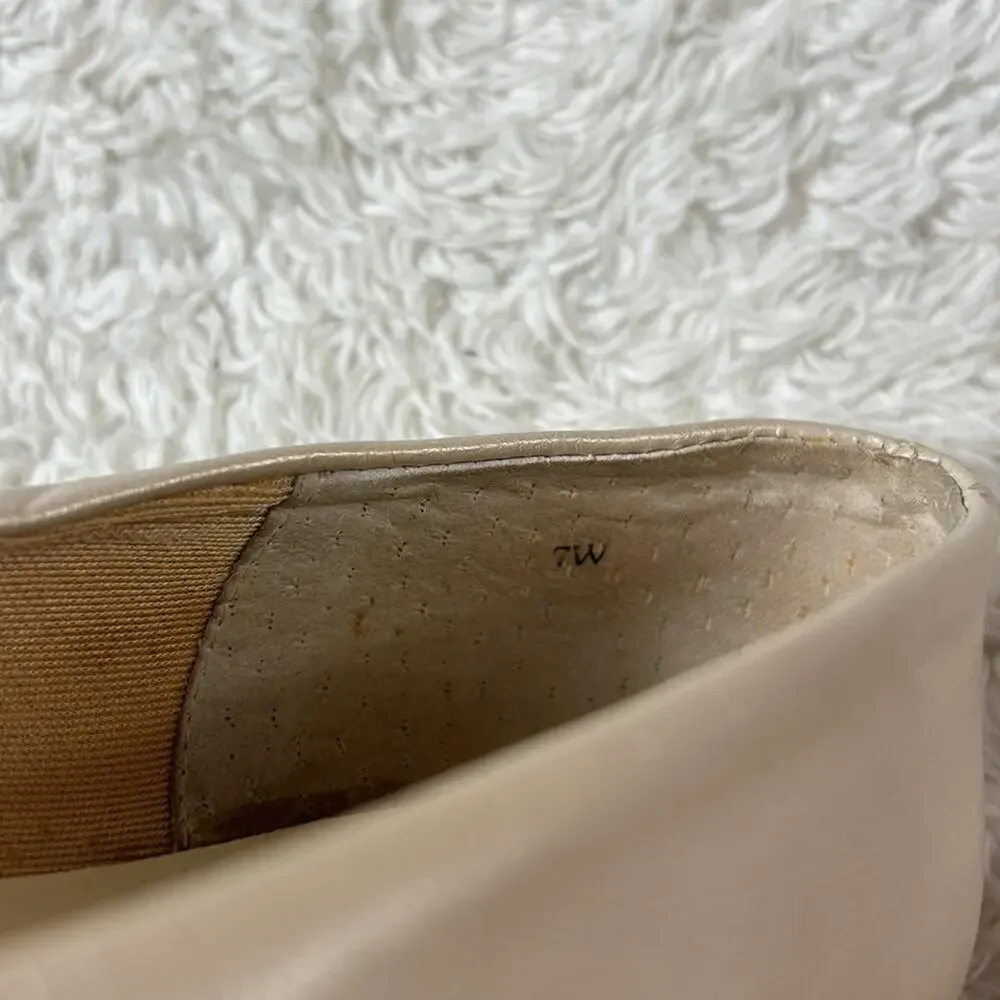 Vintage 80s Vanna White chunky heeles‎ cream square toed pumps, size 7 W
